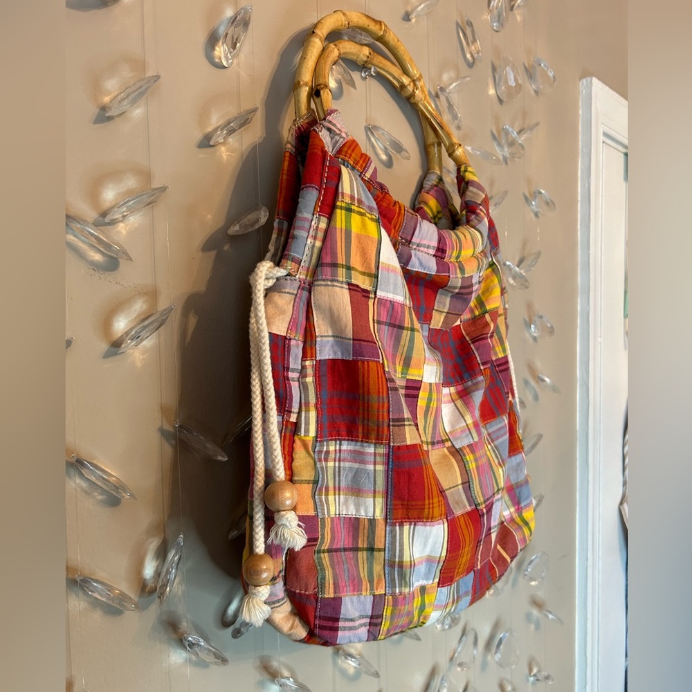 Jcrew Patchwork Bamboo Handle Tote - image 5